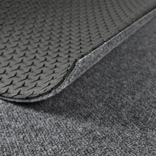 Keskiharmaa termomatto, josta näkyy pohjakuviointi.